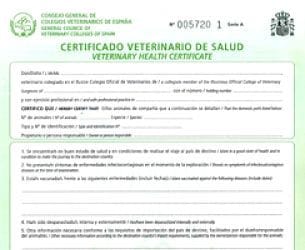 certificado de salud perros