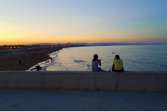Atardecer playas de Valencia