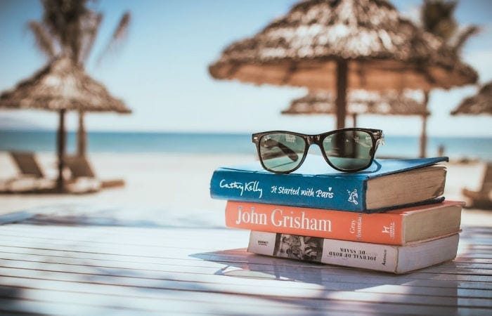 reading on the beach