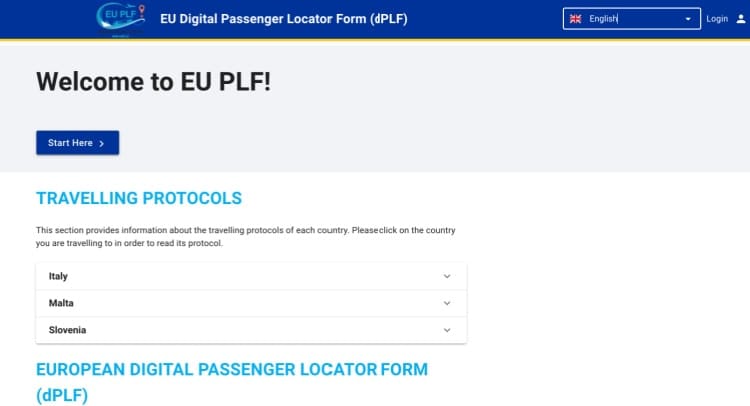 Formulario para viajar a Malta
