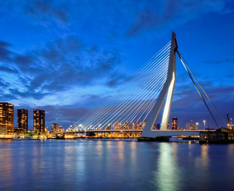 Erasmus Bridge places to visit in Rotterdam in one day