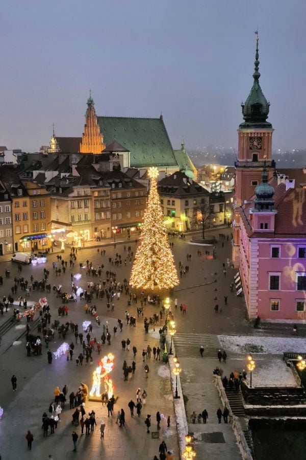 Luces de Varsovia en Navidad
