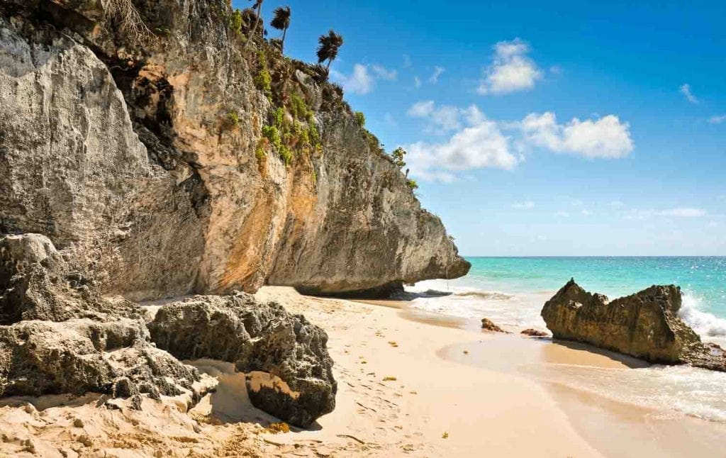 Tulum beach Riviera Maya Mexico 1024x646