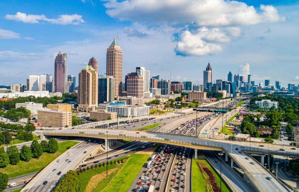 Atlanta Georgia Downtown Skyline Aerial 1024x660