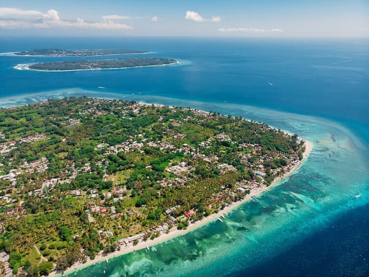 Gili islands from the air