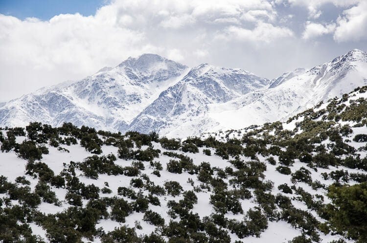 tiempo en Marruecos en invierno en el Alto Atlas