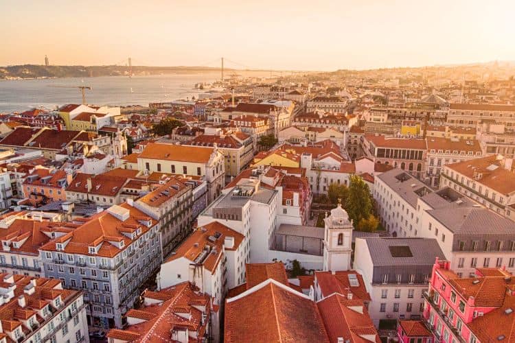 Barrio de la Baixa en Lisboa