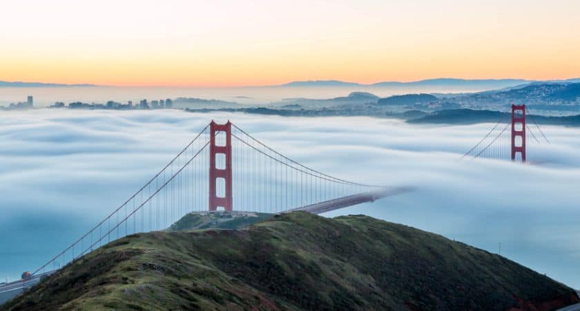 Golden hour at Golden gate San Francisco