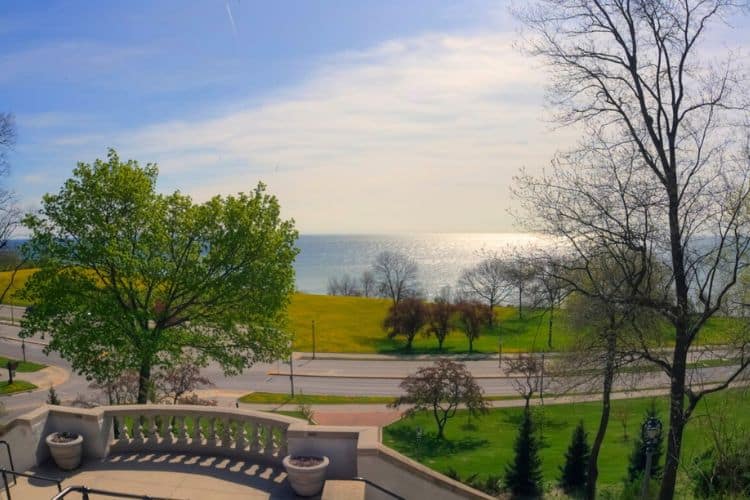 Lake park view from stairs