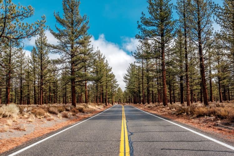 Open highway in California