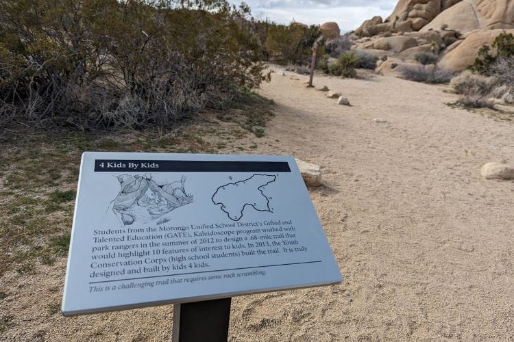 Sign for Discover Trails 4kids by kids