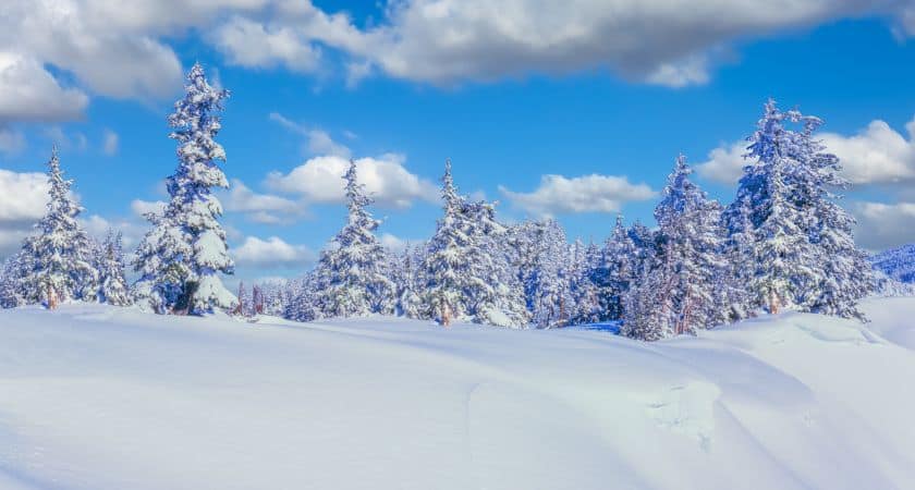 Winter snow at Lake Tahoe California