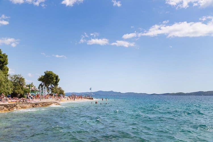 Riva beach is one of the best beaches in Zadar