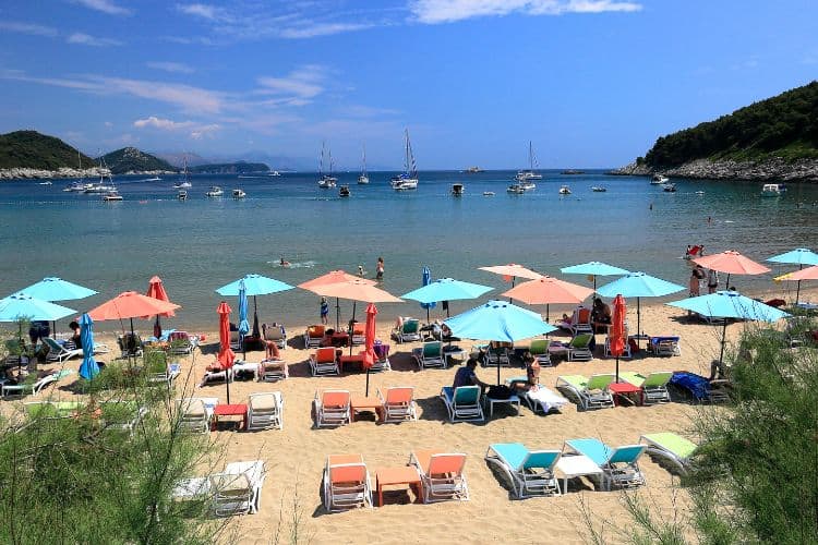Summer view of Sunj Beach Lopud Island