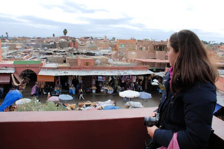 Vistas desde el Cafe Des Epices en Marrakech