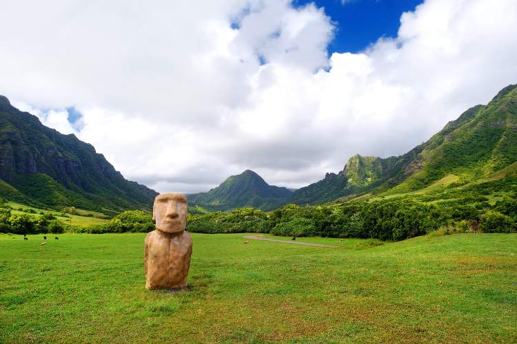 Easter Island Head on Kualoa Ranch Oahu