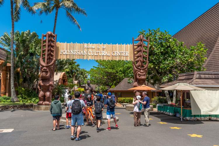 The Polynesian Cultural Center on the east shore of Oahu Honolulu Hawaii