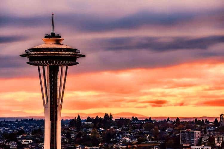 sunset in Seattle washington
